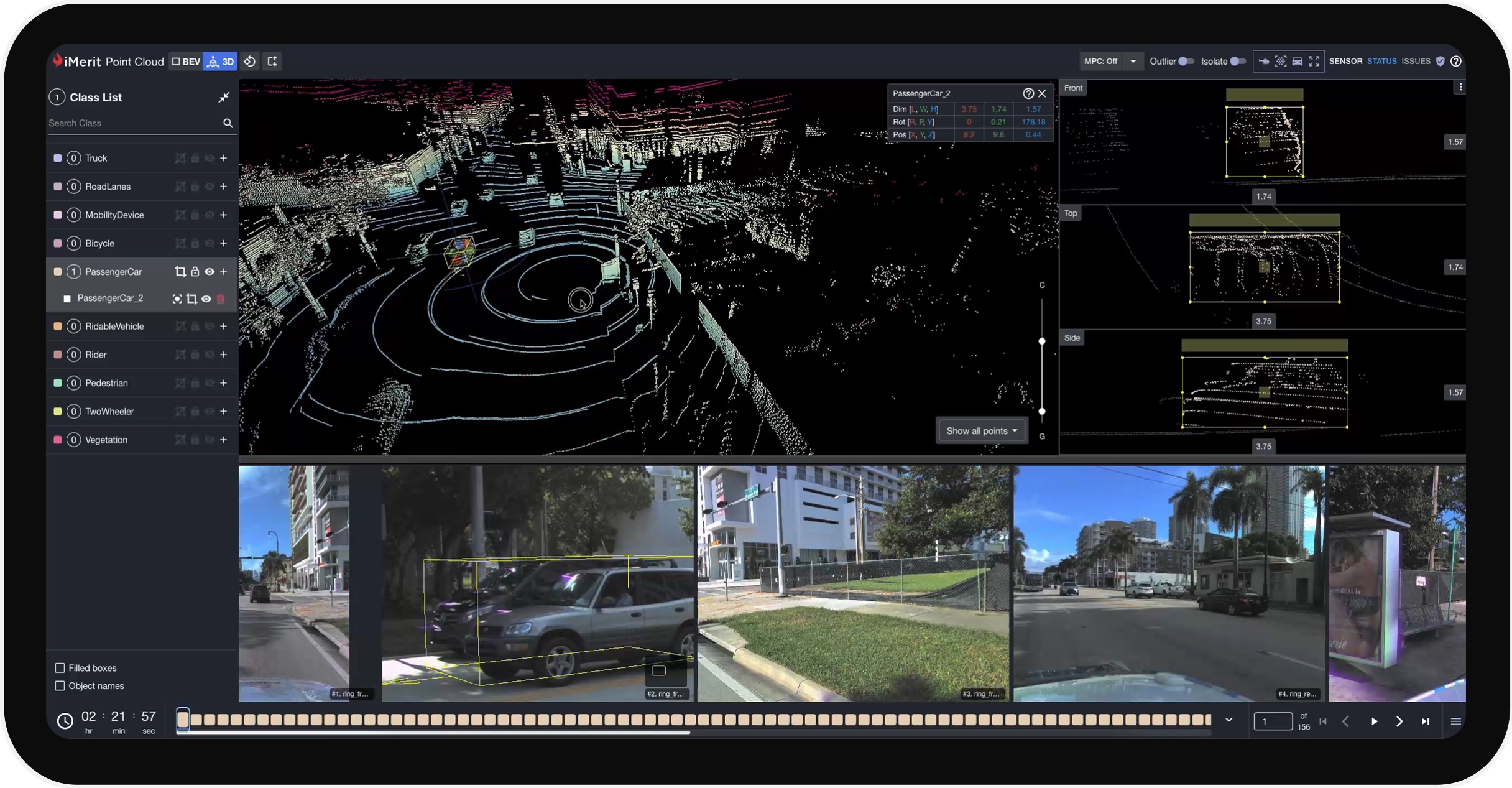 3D point cloud with multi-sensor fusion for precise object annotation